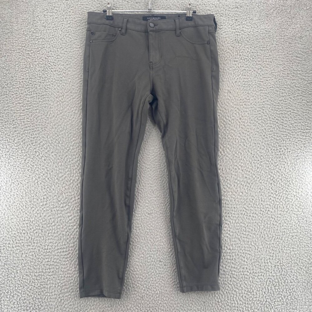 Liverpool Jeans Womens 10 Gray Jeggings Stretch Knit Skinny Cropped Everyday